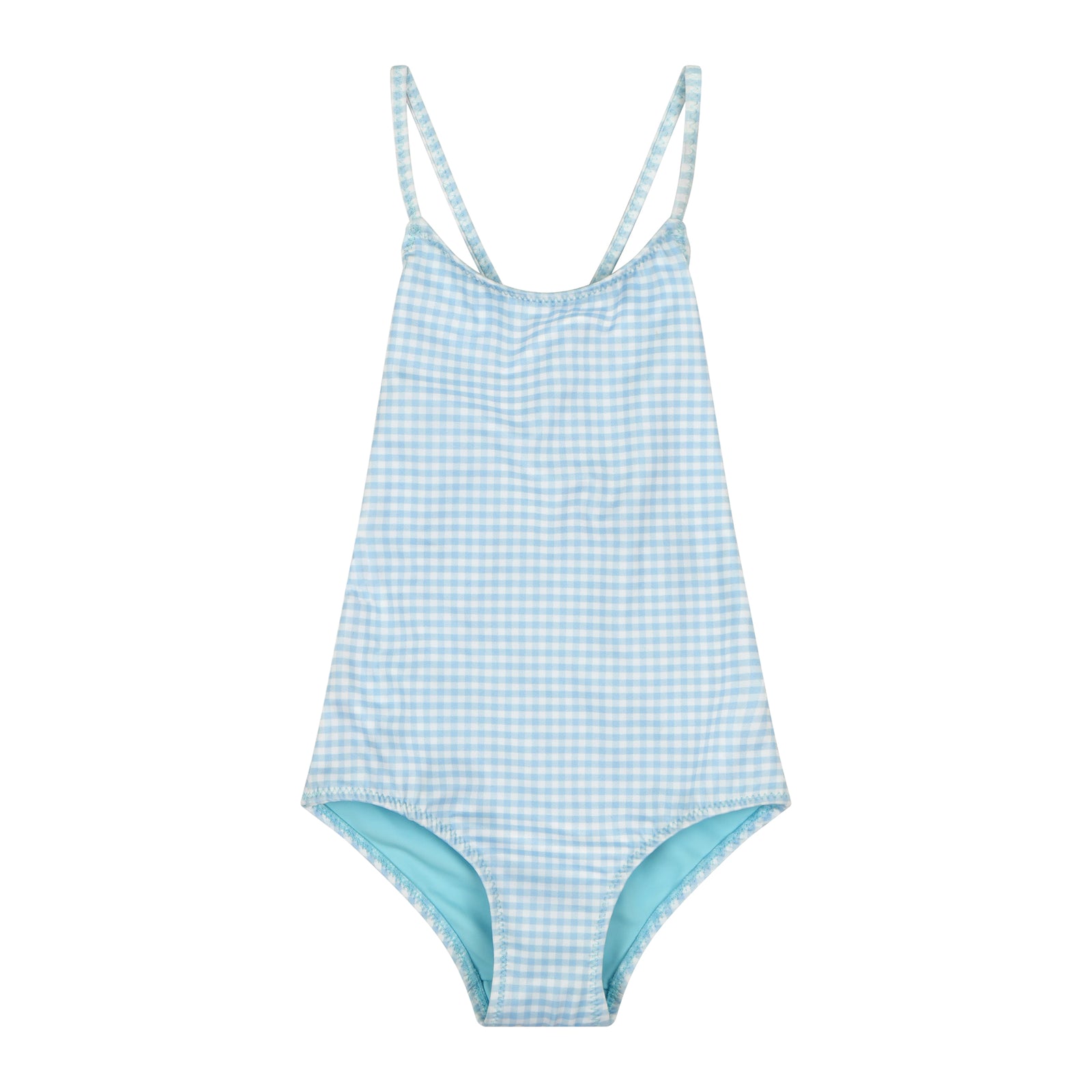 Kids blue gingham one piece