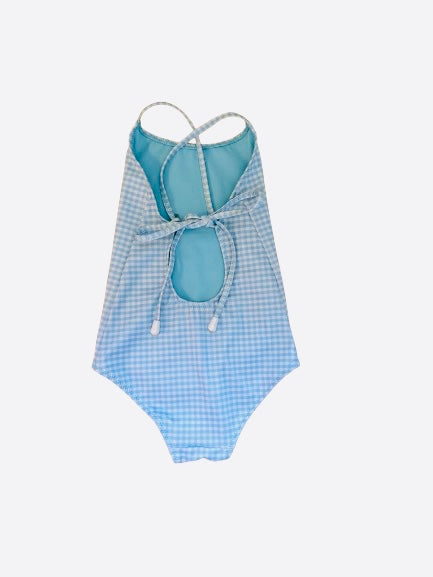 Kids pink gingham one piece suit is designed for style and comfort.