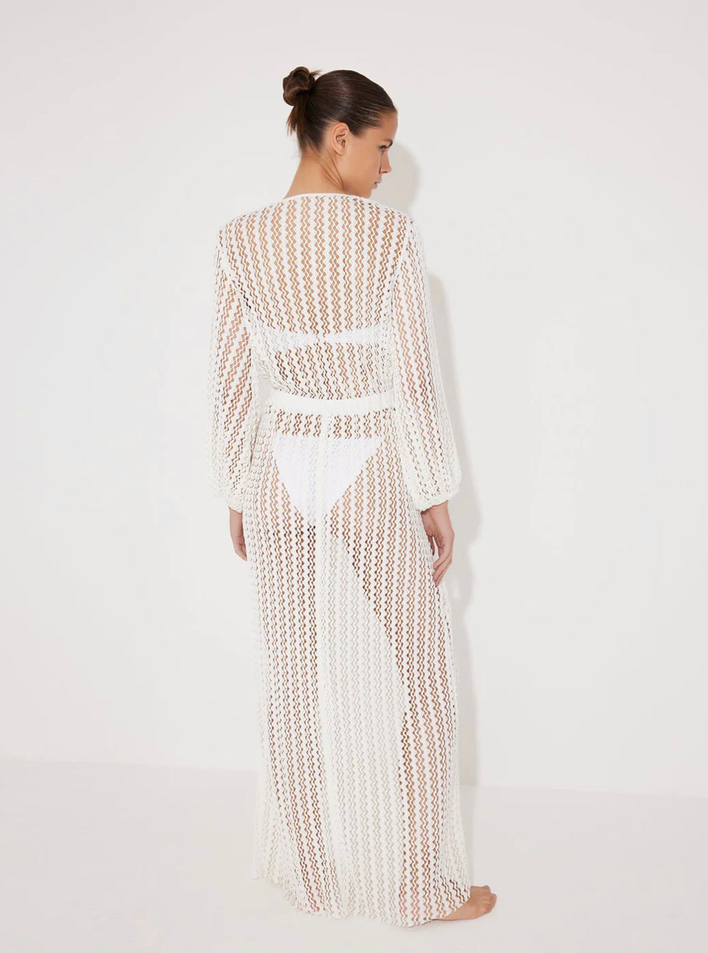 White Kaftan Dress | White V-Neck Dress | Caroline Lily By The Sea