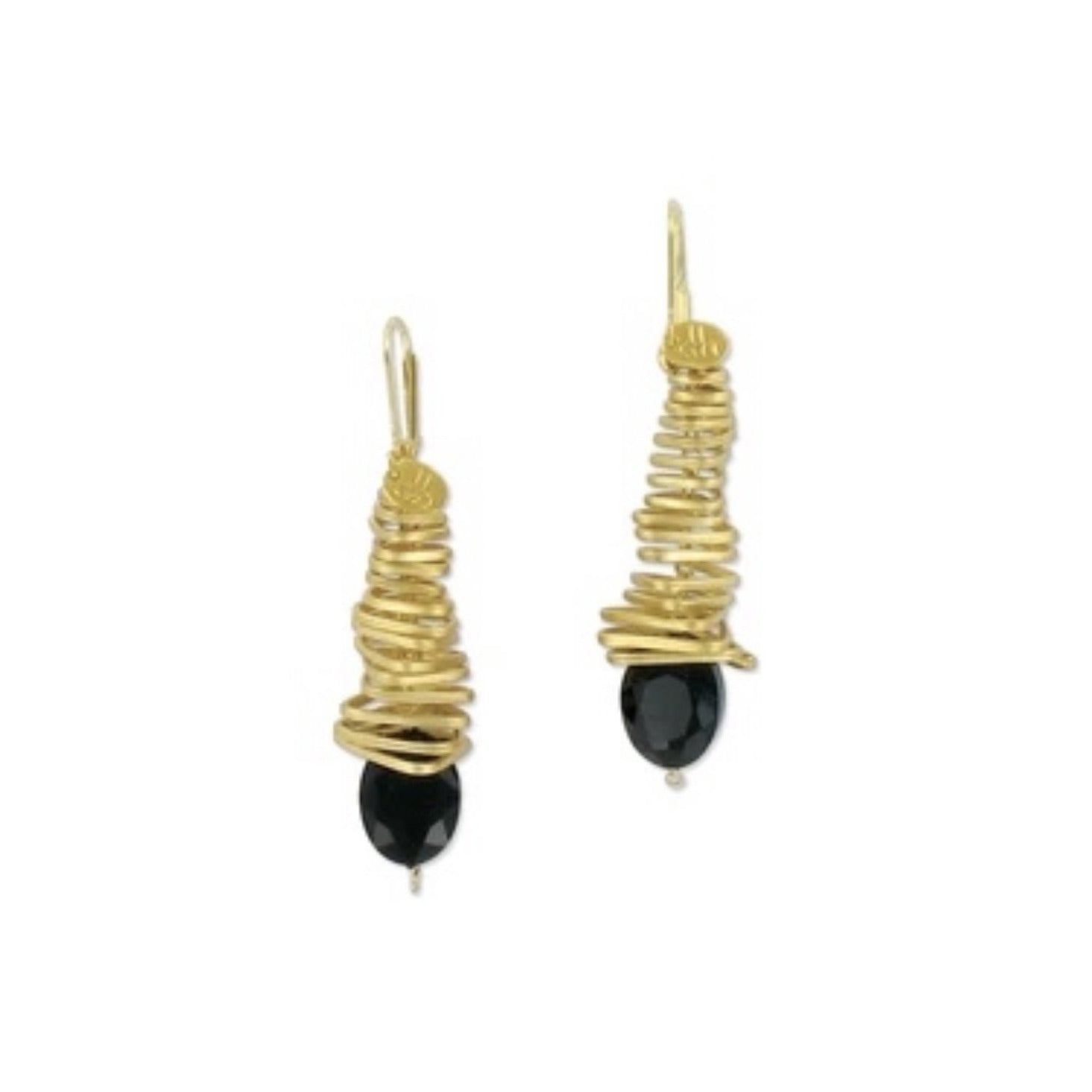 Gold Onyx Earrings | Vintage Onyx Earrings | Caroline Lily By The Sea